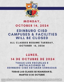 October 14 Campuses and Facilities Closed